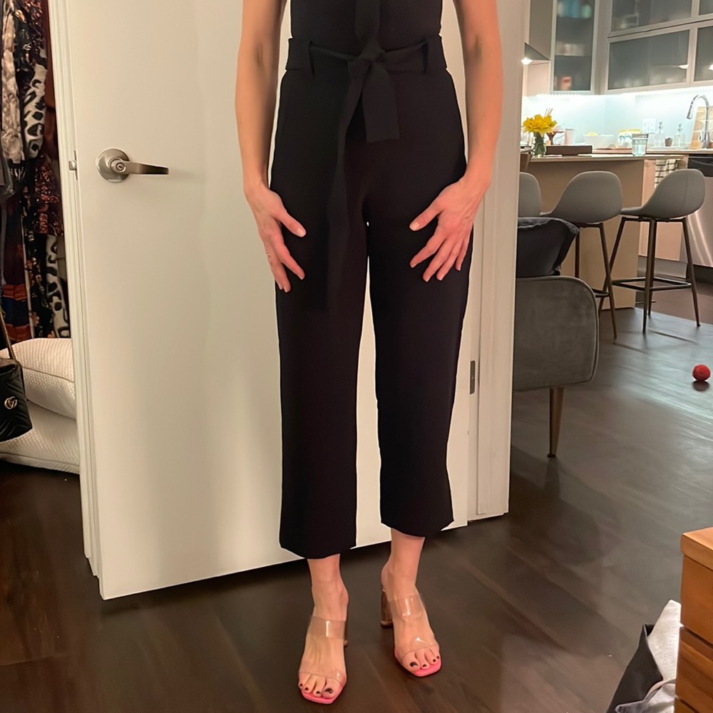 Aritzia Wilfred tie-Front pants Jallade Black Crepe size 2